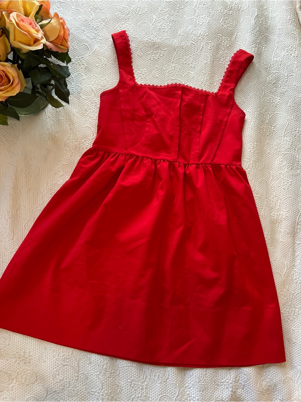 bohme Red Smocked Tank Dress
